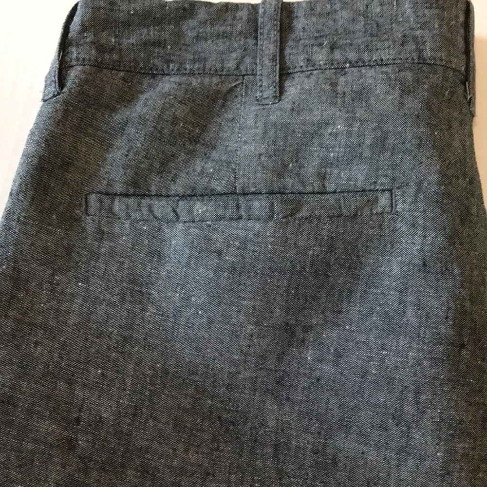 J.CREW—THE DRIGGS Men’s Dark Gray Slate Linen Cotton Blend Straight Leg Chinos